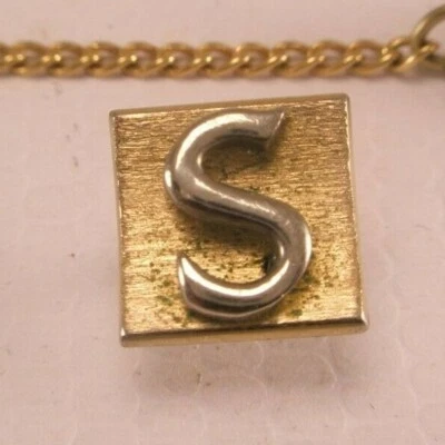 S Inicial Monograma Letra Vintage SWANK Solapa Pin Tie Tack Stan Steve Sam G45 Foto 1 de 4