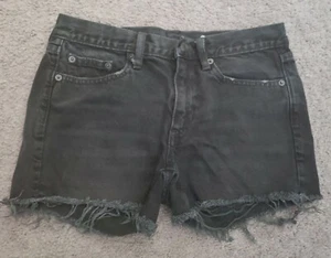 GAP black washed denim slim shorts with raw hem Sz. 25 - Picture 1 of 5