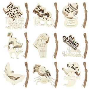 HOT AU Halloween Decoration Wooden Ornament Pumpkin Hanging Pendant Party Decor - Picture 1 of 27