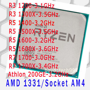 CPU AMD Ryzen 3 1200 1300X 5 1400 1500X 1600 1600X 7 1700 1700X 200GE Socket AM4