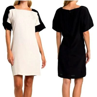 Club Monaco женщин румяна/черный цвет блок Swiss Dot Archmand халат платье Sz 00 - Изображение 1 из 4