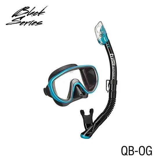 TUSA Serene Ocean Green/Black Adult Mask and Snorkel Combo (UC-1625PQB-OG)