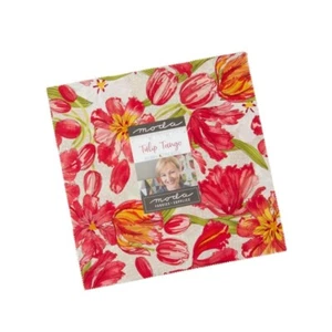 MODA QUILT FABRIC | Tulip Tango By Robyn Pickens | 10 inch Layer Cake Fabric - Picture 1 of 6