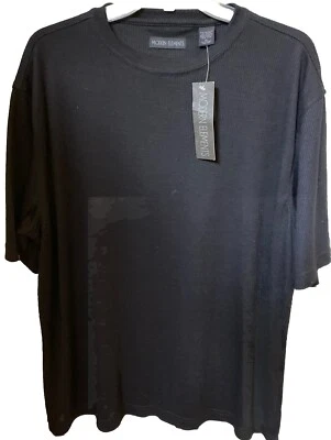 NWT MODERN ELEMENTS BLACK RIBBED STRAIGHT CUT CREW NECK COLLAR  TEE SIZE XL - Image 1 of 4