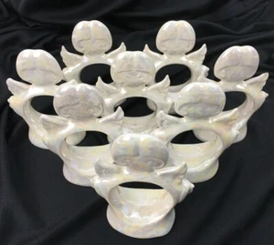 8 Ceramic ANGEL Napkin Rings Holder White Iridescent Christmas Standing 3.5x2.5" - Picture 1 of 6