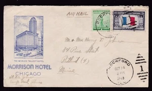 MORRISON HOTEL, CHICAGO, ILL. - 1943 "AIR MAIL" - Picture 1 of 1