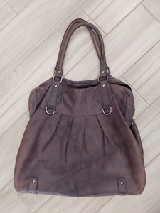 Nordstrom Vintage Purple Italian Leather Satchel Tote Handbag. Size XL - Picture 1 of 9