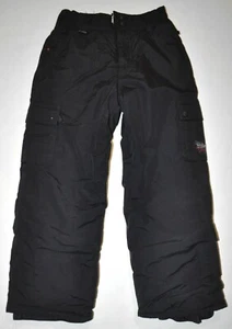Quik Silver Boy's Small (W25" L21.5") Black Cargo Snow Pants Insulated *As Is* - Picture 1 of 8