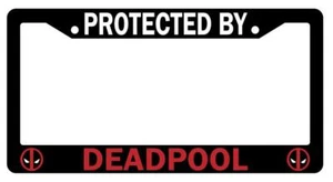 Marco de matrícula de plástico negro Protegido por Deadpool Marvel - Imagen 1 de 1