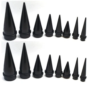 8 Pairs 00G 7/16 1/2 9/16 5/8 3/4 7/8 1" Black TAPERS gauges ear stretching kit - Picture 1 of 1