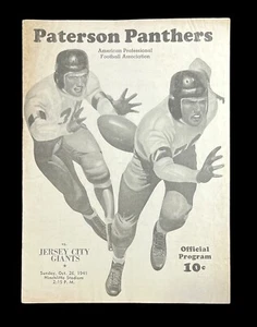 Vintage 1941 Paterson Panthers vs Jersey City Giants Pro Football Game Program - Picture 1 of 5
