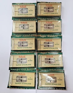 Vintage Schick 50 Razor Blade With Original Box Double Edge Super Stainless - Picture 1 of 10