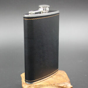 High Quality Stainless Steel Hip Flask Leather Whiskey Wine Bottle Flagon