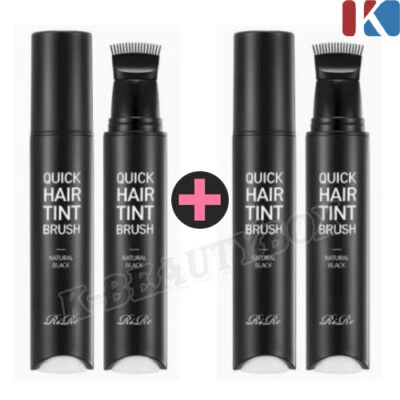 RIRE Quick Hair Tint Brush 20ml #01 Natural Black 2EA Hair Cover Quick Hair Dye