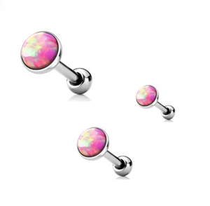 3 Pc Pink Opal Cartilage Tragus Daith Barbells Studs Triple Helix Earring 16G - Picture 1 of 2