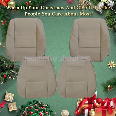 4x For 2000-2004 Toyota Tundra Sequoia Driver & Passenger Leather seat cover Tan Foto 1 de 4