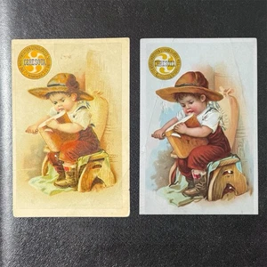 Paar 1905 & 1906 Ceresota Mehl Sammelkarten Gold Siegel Junge Schneiden Brot - Bild 1 von 7