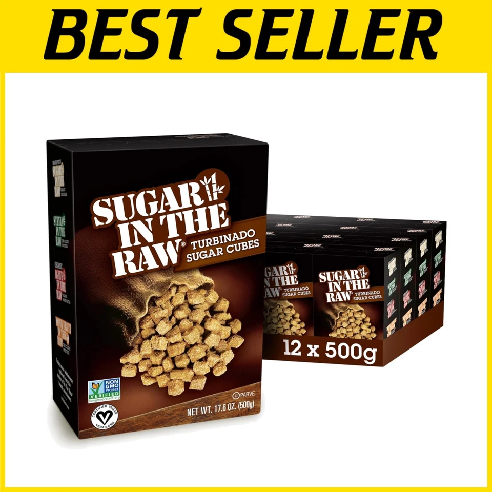 Cubos de açúcar de cana Turbinado, adoçante natural, pacote com 25 quilates - Imagem 1 de 4