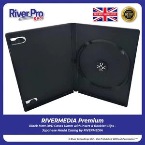 25 x 1 Disc Black Empty Single DVD Cases 14mm Spine Standard Clear Sleeve - Afbeelding 1 van 3