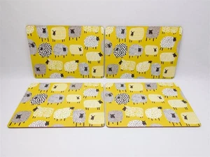 Set of 4 Ulster Weavers Dotty Sheep 11.5" x 8.25" Placemats Cork Backed - Picture 1 of 13