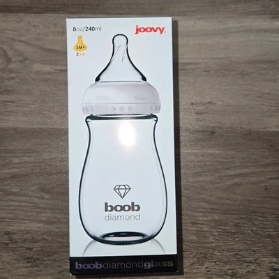 Biberones Joovy Boob Diamond Glass 8 oz/240 ml 3M+ anticólicos sin BPA NUEVO Foto 1 de 4