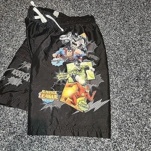Boy's sz L Justice League Swim Suit Trunks Black Boy's - Picture 1 of 9