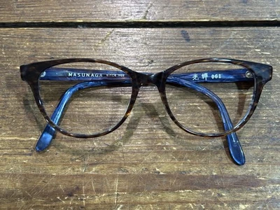 MASUNAGA 061 Eyeglass Tortoise & Blue Frame 50-17-145 Handmade in Japan - Image 1 of 4
