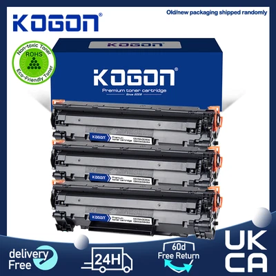 3 x  2.1K CB436A Toner Cartridge Compatible With HP LaserJet P1005 P1006 P1009 - Image 1 of 4