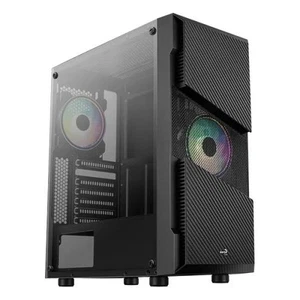 Aerocool Menace Saturn RGB ATX Midi Tower PC Gehäuse Case Schwarz Seitenfenster - Bild 1 von 9