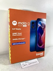 Boost Mobile Motorola Moto G Play 2024 64GB 50MP Blue Prepaid Smartphone NEW! - Picture 1 of 2