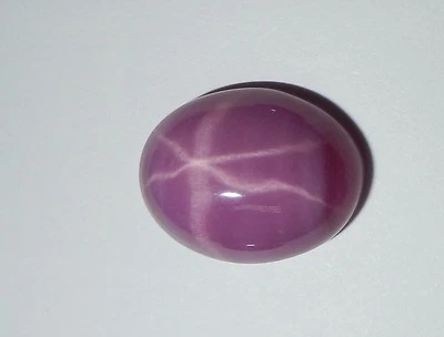 Opaque Star Ruby Oval 14x11 mm Cabochon 6 Rayed Lab-created Stone 1 piece Lot - Image 1 of 4