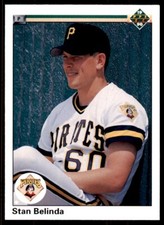 1990 Upper Deck High Series Stan Belinda Rookie . Pittsburgh Pirates #759