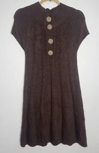 Brandy Melville Angora Brown Ribbed Sweater Dress Size Medium Made in Italy - Picture 1 of 10