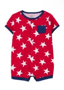 Carter's Child of Mine Baby Boy Stars Romper - Size 0-3 Months NWT - Picture 1 of 5