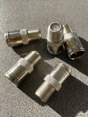 5 x Adapter   F- Quick Stecker  auf F-Buchse Kabel SAT TV Adapter Verbinder - Bild 1 von 3