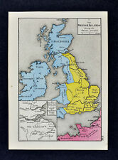1880 Labberton Map British Islands Saxon Period England Ireland Scotland Scotia