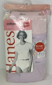 Vintage Hanes Her Way Size 10 Women 3 Pair Color Tag-less Cotton Briefs,2005 NEW - Picture 1 of 6