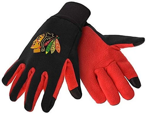 Chicago Blackhawks Texting Gloves NEW One Size Fits Most FOCO Cover