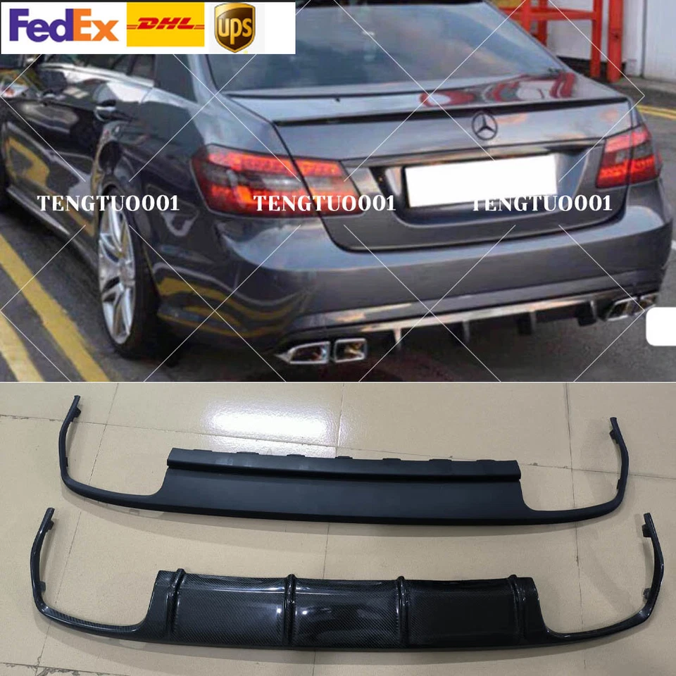 Difusor traseiro de fibra de carbono estilo V para 10-13 M-BENZ W212 E-Class Sedan AMG apenas - Imagem 1 de 4