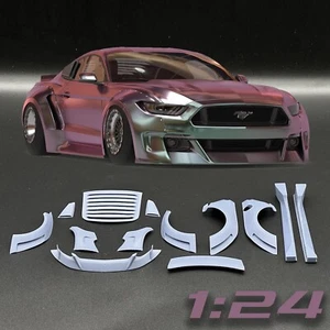 1:24 2015 Mustang Widebody Clinchd Flares Kit Transkit For Tamiya And Diecast - Picture 1 of 12