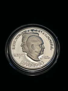 PROOF 1990 US Commemorative Eisenhower Centennial Silver Dollar OGP COA - Picture 1 of 9
