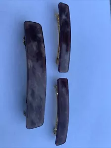 Jovy Paris Vintage Hair Barrettes Lot Of 3 Made In France GC Hair Clips See Imgs - Picture 1 of 11