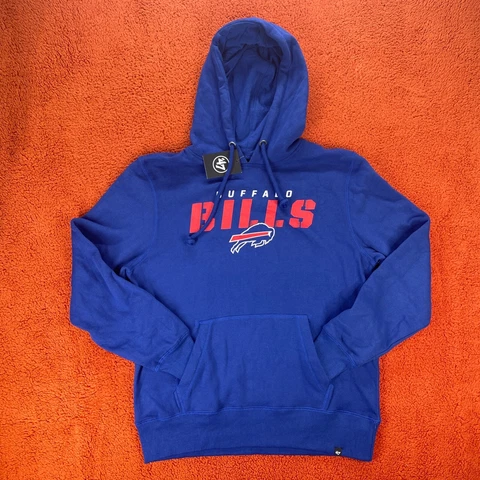 Buffalo Bills Hoodie Mens Medium NFL '47 Brand Royal Blue Headline Pullover NEW Cover