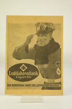 Luftfahrerdank Cigarette Papp Aufsteller Plakat WW I 1924-32 Zigaretten Werbung