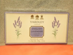 JABONES DE LUJO YARDLEY LAVANDA INGLESA 3 BARES de 3,5 OZ EN CAJA SIN USAR Y SELLADO - Imagen 1 de 1