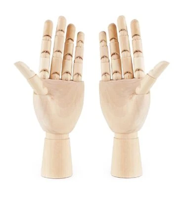 Holzhände links & rechts Modell Holz Hände gelenkt bewegliche Finger (20cm/30cm) - Bild 1 von 4