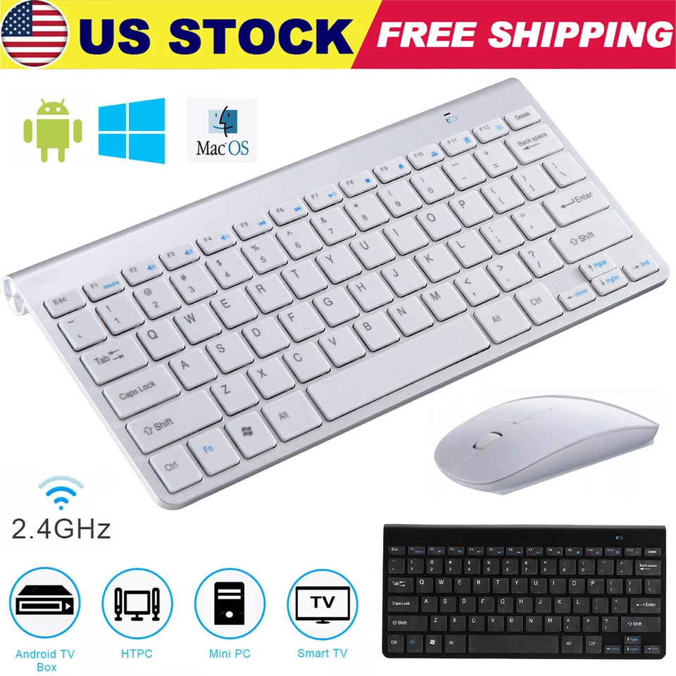 Mini Wireless Keyboard And Mouse Set 2.4G For Mac Apple PC Computer Waterproof  - Image 1 of 4