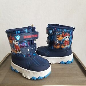 Nickelodeon Paw Patrol Toddler/Little Boys Fur Lined Navy Winter Boots NWT