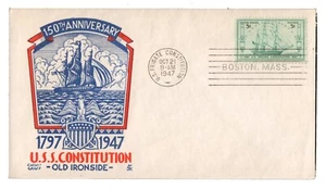 USS USF CONSTITUTION • 1947 CACHET CRAFT STAEHLE Naval FDC • BOSTON MASS _32 - Bild 1 von 1