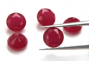 Top Quality Opaque Round Red High hardness Ruby Lab Created AAAA+Loose Gems 1pcs - Picture 1 of 6